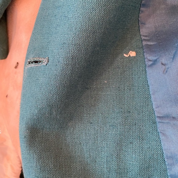 Giorgio Sant’Angelo Teal Double Breasted Blazer Size 12 - Picture 5 of 10